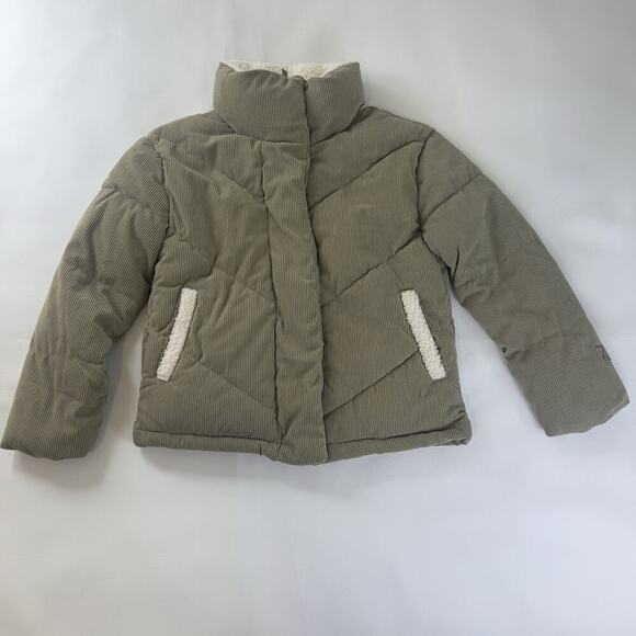 Hurley Jackets & Blazers - Hurley Women's Corduroy Fairsky Quilted Corduroy Puffer Jacket Olive Green Sz.S